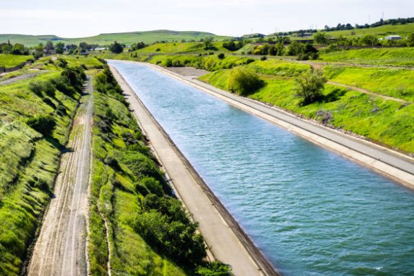 The Thermalito Power Canal in Oroville, Butte County, North California The Thermalito Power Canal in Oroville, Butte County, North California